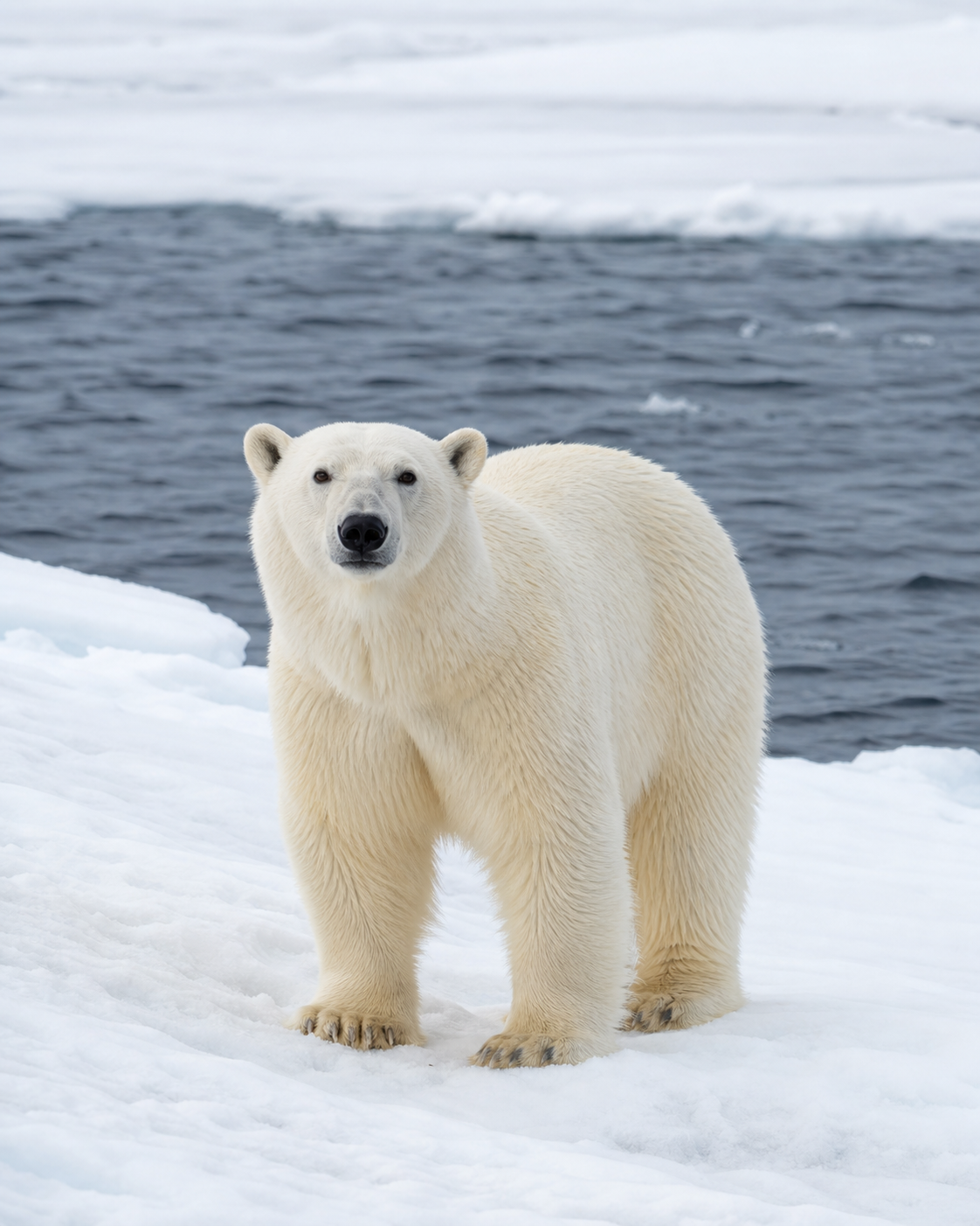 Polar bear beside Arctic water